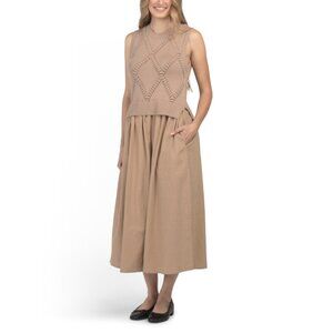 SUNDAY EDITION Taupe Twofer Sweater Dress